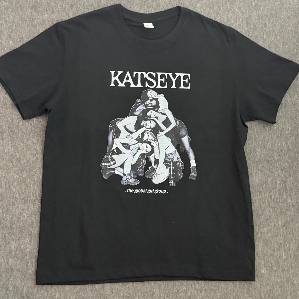 Katseye The Global Girl Group Graphic T-Shirt Black XL 100% Cotton Pop Merch